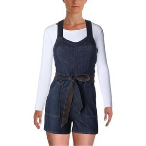 7 For All Mankind V-Neck Dark Wash Jean Romper